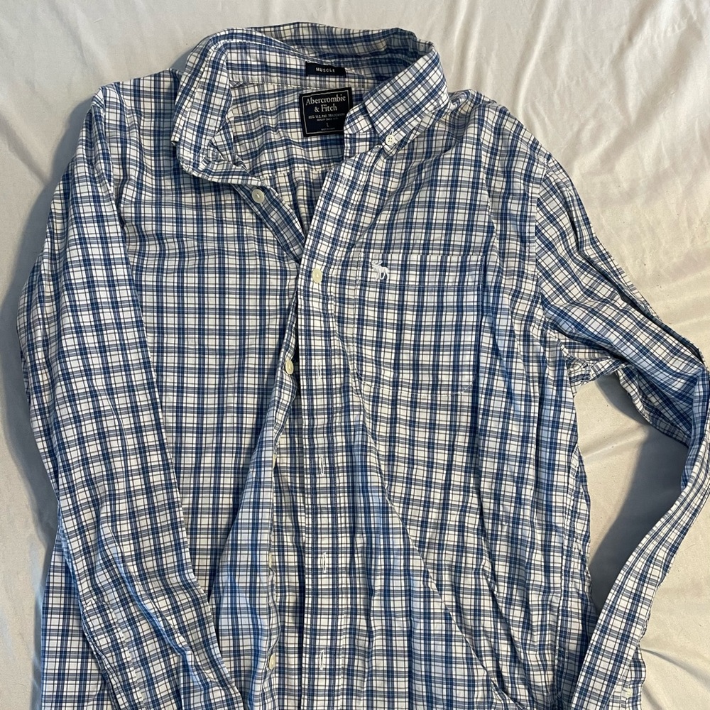 Abercrombie & Fitch button up dress shirt blue Large